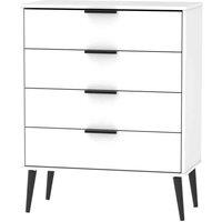 Welcome Furniture Ready Assembled Hirato 4 Drawer Chest - White Matt, White