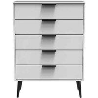 Welcome Furniture Ready Assembled Hirato 5 Drawer Chest - White Matt, White