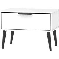 Welcome Furniture Ready Assembled Hirato 1 Drawer Midi Chest With Legs - White Matt, White