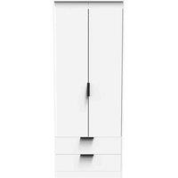 Welcome Furniture Ready Assembled Hirato Tall 2 Drawer Wardrobe - White Matt, White