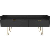 Ready Assembled Hirato Media Console Unit - Black Matt, Black