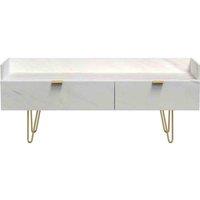 Ready Assembled Hirato Media Console Unit - Marble, Cream