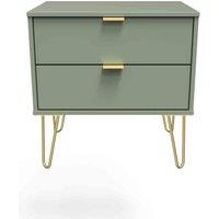 Welcome Furniture Ready Assembled Hirato 2 Drawer Midi Chest -Reed Green, Green