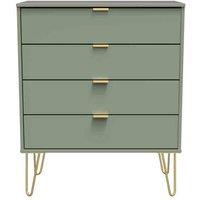 Welcome Furniture Ready Assembled Hirato 4 Drawer Chest -Reed Green