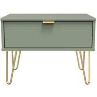 Welcome Furniture Ready Assembled Hirato 1 Drawer Midi Chest With Legs -Reed Green, Green