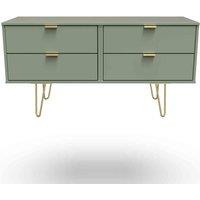 Welcome Furniture Ready Assembled Hirato 4 Drawer Bed Box -Reed Green, Green