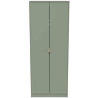 Welcome Furniture Ready Assembled Hirato Tall Plain Wardrobe -Reed Green, Green