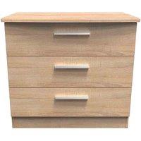 Welcome Furniture Ready Assembled Fourrisse 3 Drawer Chest - Bardolino Oak, Brown