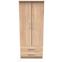 Welcome Furniture Ready Assembled Fourrisse 2ft6in 2 Drawer Wardrobe - Bardolino Oak, Brown