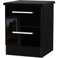 Welcome Furniture Ready Assembled Fourrisse 2 Drawer Locker - Black Gloss, Brown
