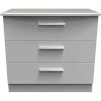 Welcome Furniture Ready Assembled Fourrisse 3 Drawer Chest - Grey Matt