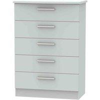 Welcome Furniture Ready Assembled Fourrisse 5 Drawer Chest - Grey Matt, Grey