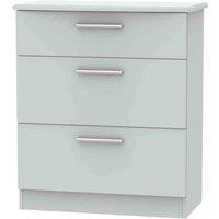 Welcome Furniture Ready Assembled Fourrisse 3 Drawer Deep Chest - Grey Matt, Grey