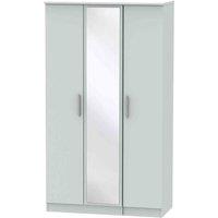 Welcome Furniture Ready Assembled Fourrisse Triple Mirrored Wardrobe - Grey Matt, Grey