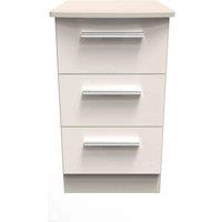 Welcome Furniture Ready Assembled Fourrisse 3 Drawer Locker - Kashmir Gloss, Cream