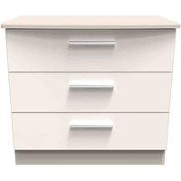Welcome Furniture Ready Assembled Fourrisse 3 Drawer Chest - Kashmir Gloss, Cream