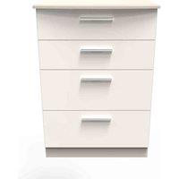 Welcome Furniture Ready Assembled Fourrisse 4 Drawer Deep Chest - Kashmir Gloss, Cream