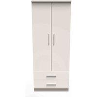 Welcome Furniture Ready Assembled Fourrisse 2ft6in 2 Drawer Wardrobe - Kashmir Gloss, Cream