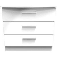 Welcome Furniture Ready Assembled Fourrisse 3 Drawer Chest - White Gloss, White
