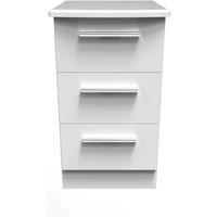 Welcome Furniture Ready Assembled Fourrisse 3 Drawer Locker - White Matt, White