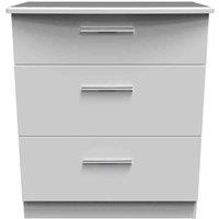 Welcome Furniture Ready Assembled Fourrisse 3 Drawer Deep Chest - White Matt, White
