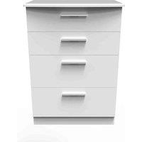 Welcome Furniture Ready Assembled Fourrisse 4 Drawer Deep Chest - White Matt, White