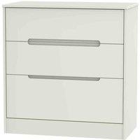 Welcome Furniture Ready Assembled Barquero 3 Drawer Deep Chest - Kashmir Matt, White