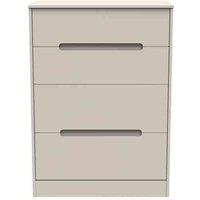 Welcome Furniture Ready Assembled Barquero 4 Drawer Deep Chest - Kashmir Matt, White