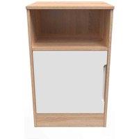 Welcome Furniture Ready Assembled Barquero Open Drawer Locker - White Matt and Bardolino Oak, White