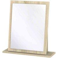 Ready Assembled Barquero Small Mirror - White Matt and Bardolino Oak, White