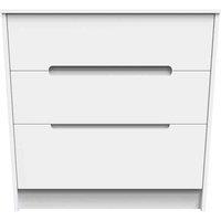 Welcome Furniture Ready Assembled Barquero 3 Drawer Deep Chest - White Matt, White