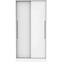 Welcome Furniture Ready Assembled Barquero Sliding Wardrobe 100Cm Wide - White Matt, White
