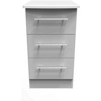 Welcome Furniture Ready Assembled Edina 3 Drawer Locker - Grey Matt, Grey