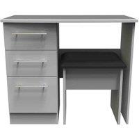 Ready Assembled Edina 2 Piece Set - Vanity and Stool - Grey Matt, Grey