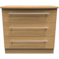 Welcome Furniture Ready Assembled Edina 3 Drawer Chest - Oak