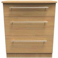 Welcome Furniture Ready Assembled Edina 3 Drawer Deep Chest - Oak, Brown