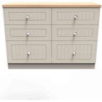 Welcome Furniture Ready Assembled Wilcox 6 Drawer Midi Chest - Kashmir Ash and Oak