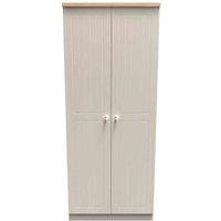 Welcome Furniture Ready Assembled Wilcox 2ft6in Plain Wardrobe - Kashmir Ash and Oak, Cream
