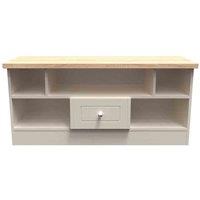 Ready Assembled Wilcox Open Tv Unit - Kashmir Ash and Oak, Multi