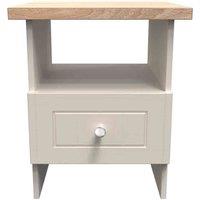 Welcome Furniture Ready Assembled Wilcox Bottom Drawer Lamp Table - Kashmir Ash and Oak, Cream