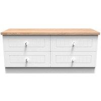 Ready Assembled Wilcox 4 Drawer Bed Box - Porcelain Ash and Oak, Multi