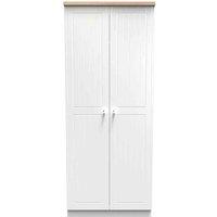 Welcome Furniture Ready Assembled Wilcox 2'6'' Plain Wardrobe - Ash/Oak, White