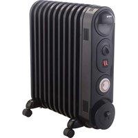 Mylek Oil Filled Radiator Electric Heater 2.5Kw - Black, Black