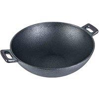 Wonderchef 24cm Forza Cast Iron Wok And Kadhai - Black, Black