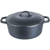 Wonderchef 25cm Forza Cast Iron Casserole - Black, Black
