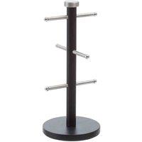 Interiors By PH 6 Cup Mug Tree - Matt Black And Metal, Black