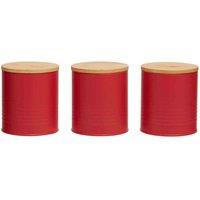 Interiors By PH Set Of Three Red Canisters, Red