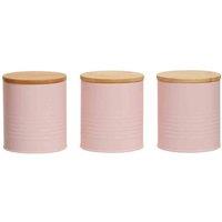 Interiors By PH Set Of Three Pink Canisters, Pink