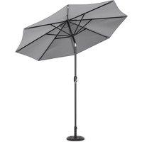 Livingandhome 3m Garden Parasol Patio Umbrella w/ Rose Base - Light Grey, Grey