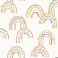 Holden Decor Boho Rainbow Blush/Orange Wallpaper 10m x 53cm, Multi